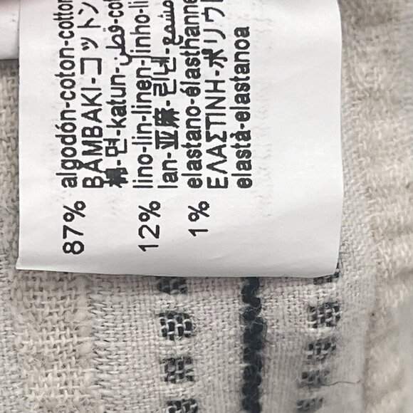 Zara Embroidered Striped Rustic Tapered Cropped Pants Sz XL - Picture 5 of 5